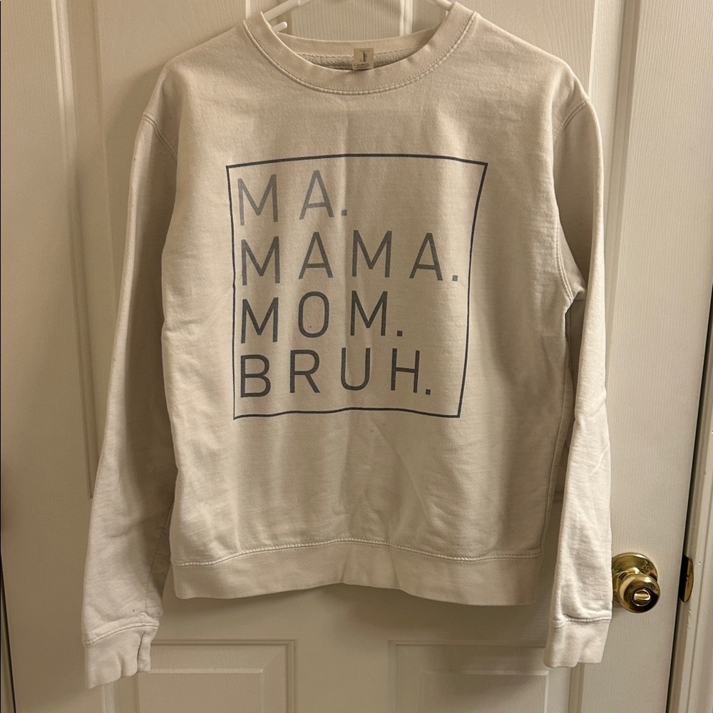 Cream Sweatshirt with Graphic Text